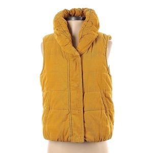 Anthropologie Pilcro Letterpress Velvet Corduroy Puffer Puffy Vest Yellow Large